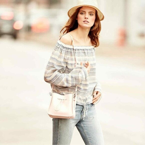 Theory Odettah Vall Striped Off-the-Shoulder Top - Picture 2 of 6